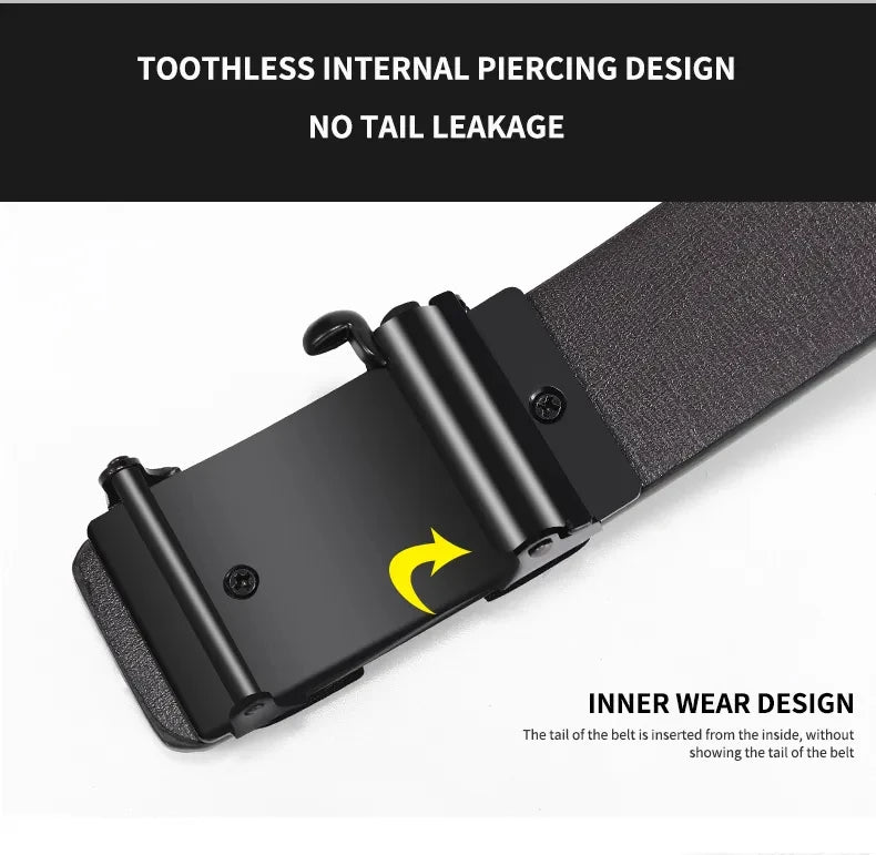 New Product Belt MEN'S High Quality Toothless Automatic Buckle Casual Men Belt MEN'S Business Fashion Belt - BuzzMart