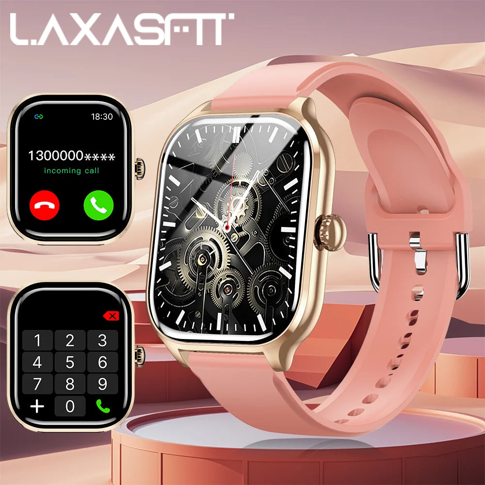 LAXASFIT 2025 New Smart Watch Bluetooth Call Message Reminder 24 Hour Health Monitoring Smart Watch Gift for Men and Women - BuzzMart