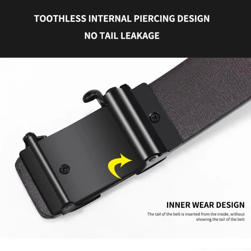 New Product Belt MEN'S High Quality Toothless Automatic Buckle Casual Men Belt MEN'S Business Fashion Belt - BuzzMart
