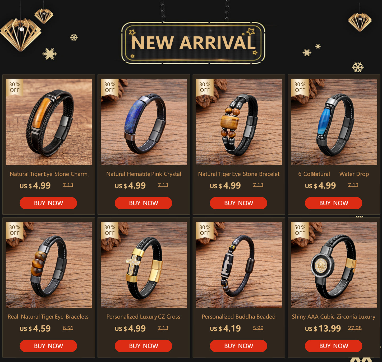 π₯ Bold Tiger Eye Bracelet β Braided Leather Men's Gift - BuzzMart