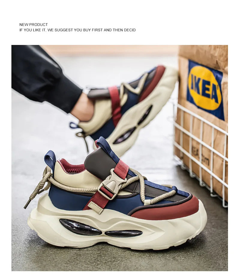 Men’s Chunky Sneakers – Breathable Mesh Casual Shoes 2025 - BuzzMart