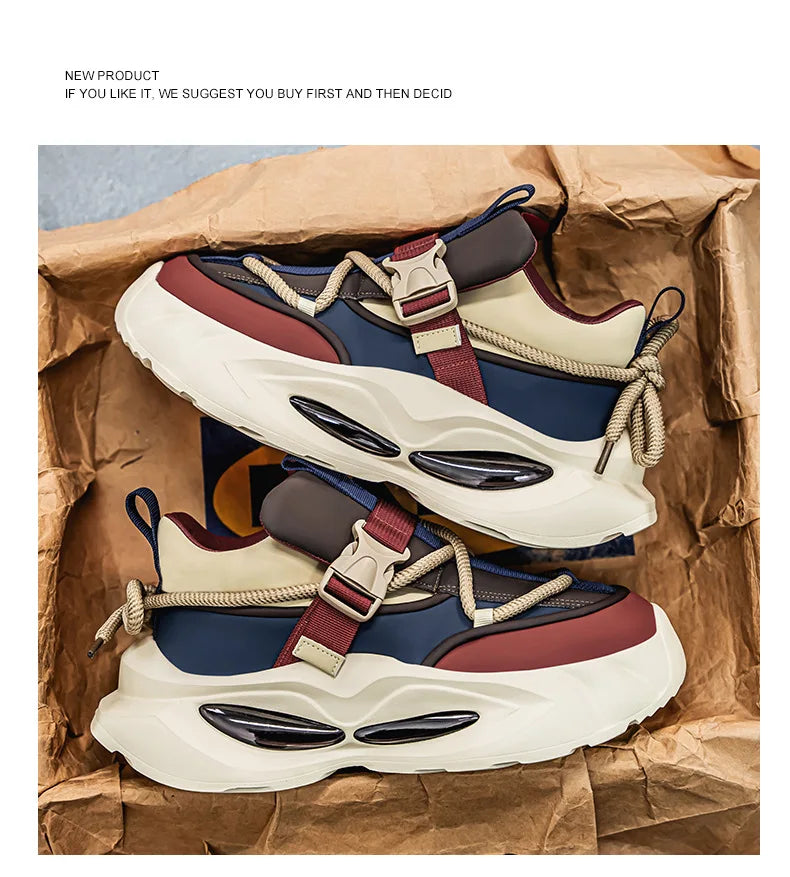 Men’s Chunky Sneakers – Breathable Mesh Casual Shoes 2025 - BuzzMart