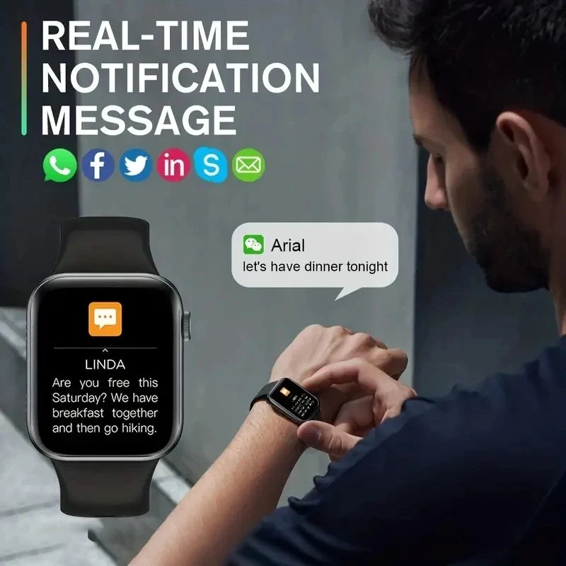 LAXASFIT New Smart Watch 1.73 inch Color Screen Full Touch Custom Dial Bluetooth Call Men Women Smart Watch Android IOS - BuzzMart
