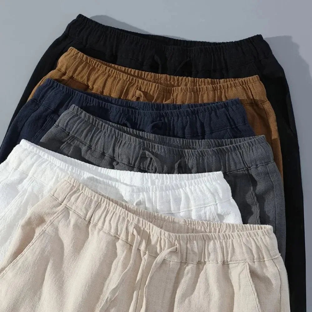 Men’s Cotton Linen Casual Shorts – Breathable Beach, Gym & Basketball - BuzzMart