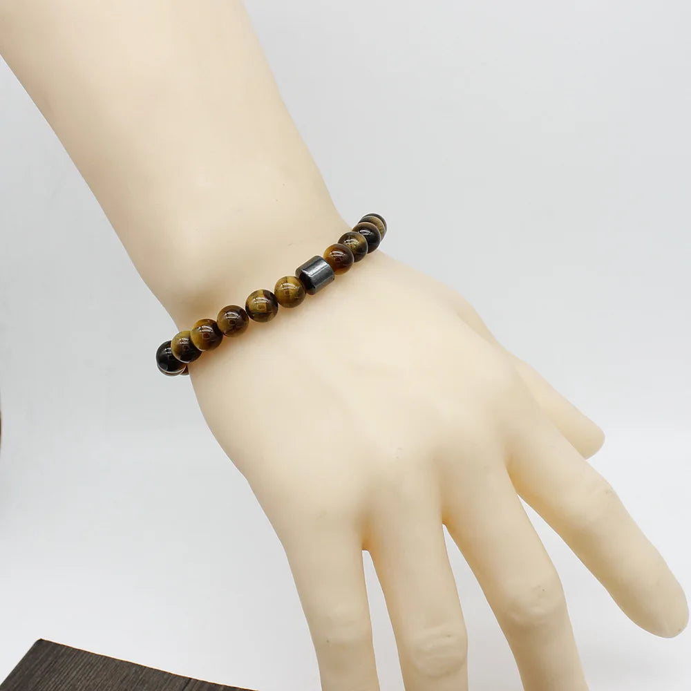 π§² Magnetic Tiger Eye Bracelet β Handmade Gift for Him - BuzzMart