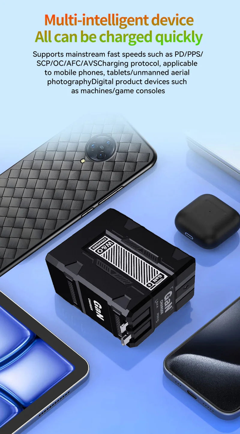 Magical 120W Fast Charger with Retractable Cables β Gift-Ready! - BuzzMart