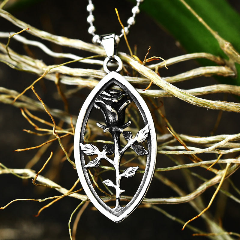 Hollow Rose Pendant β Elegant Titanium Steel Unisex Necklace - BuzzMart