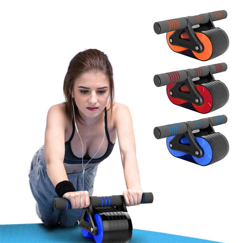 Double Wheel Abdominal Exerciser Women Men Automatic Rebound Ab Wheel Roller Waist Trainer Gym Sports Home Exercise Devices - BuzzMart
