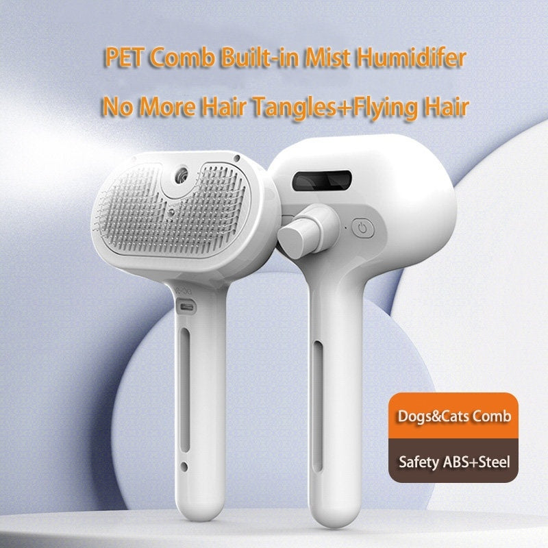 Pet Comb Self Cleaning Pets Hair Remover Brush For Dogs Grooming Tools Dematting Comb Built-in Mist Humidifier Pet Products - BuzzMart