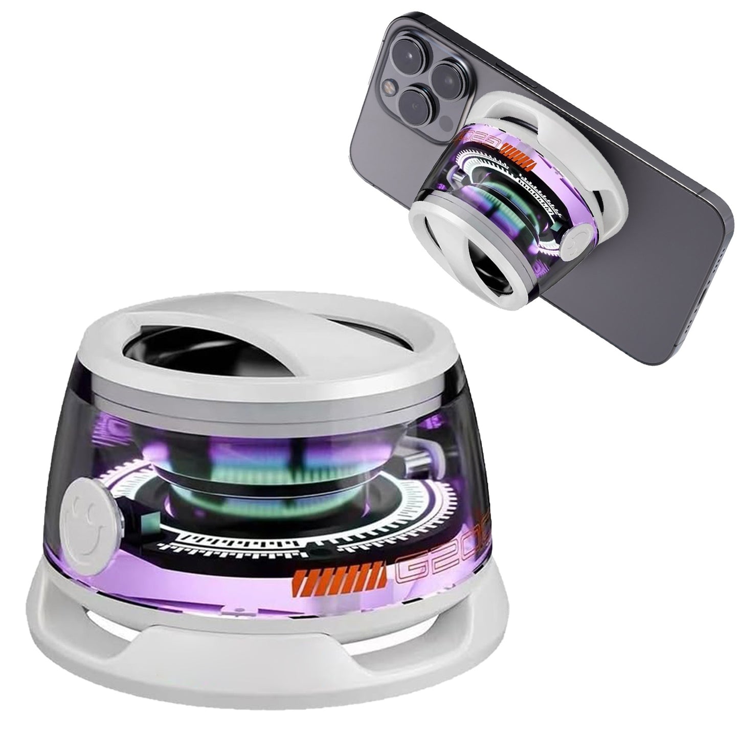 Portable Bluetooth Speaker G200 RGB Lighting Speaker BT5.3 Mini Sound Box 7 Hours Playback Magnetic Phone Holder - BuzzMart