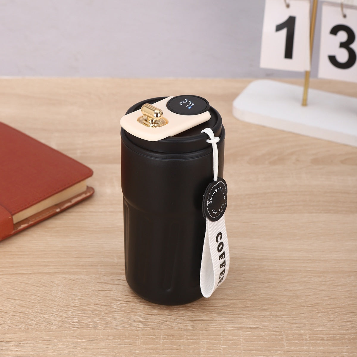 Smart Digital Thermal Bottle Portable Coffee Mug Stainless Steel Water Bottle In-Car Insulated Cup Keep Cold Vacuum Flasks 450ml - BuzzMart