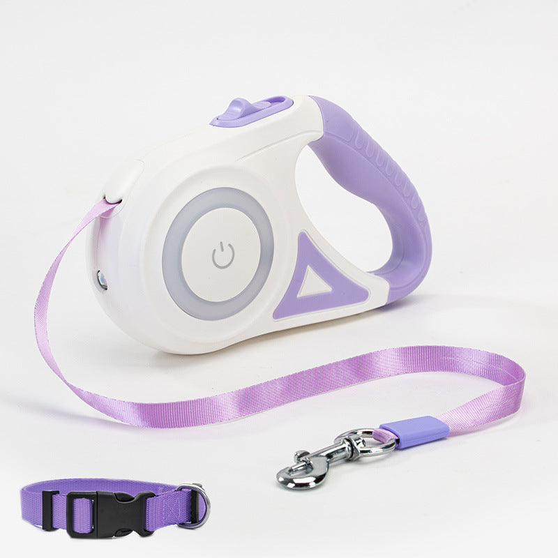 Retractable Dog Leash with Collar – Automatic Pet Traction Rope for Small & Medium Dogs and Cats - BuzzMart