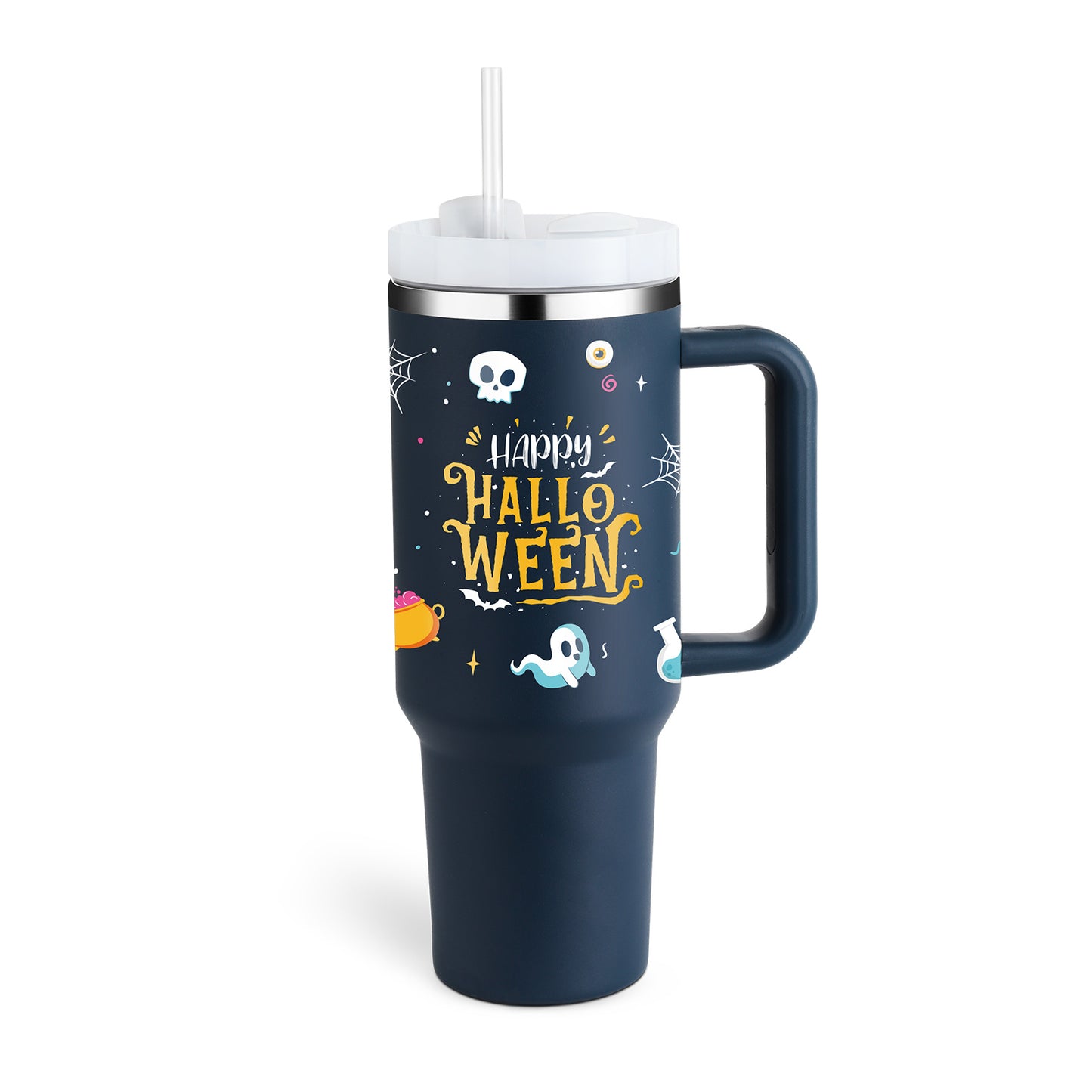 40 Oz Tumbler With Handle Straw Insulated, Stainless Steel Spill Proof Vacuum Coffee Cup Tumbler With Lid Tapered Mug Gifts For Valentine Lover Suitable For Car Gym Office Travel - BuzzMart