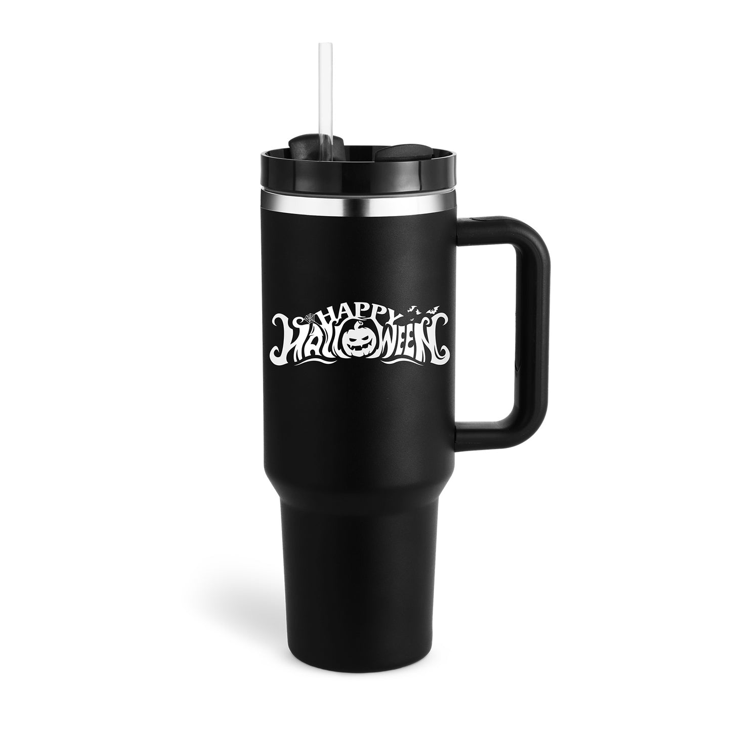 40 Oz Tumbler With Handle Straw Insulated, Stainless Steel Spill Proof Vacuum Coffee Cup Tumbler With Lid Tapered Mug Gifts For Valentine Lover Suitable For Car Gym Office Travel - BuzzMart