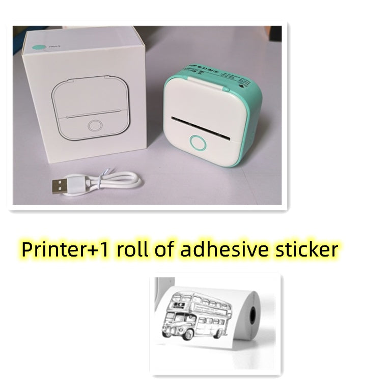 Portable Mini Thermal Label Printer Home Photo Printer Student Wrong Question Printer Bluetooth-compatible Mini Label Printer Price Tag - BuzzMart