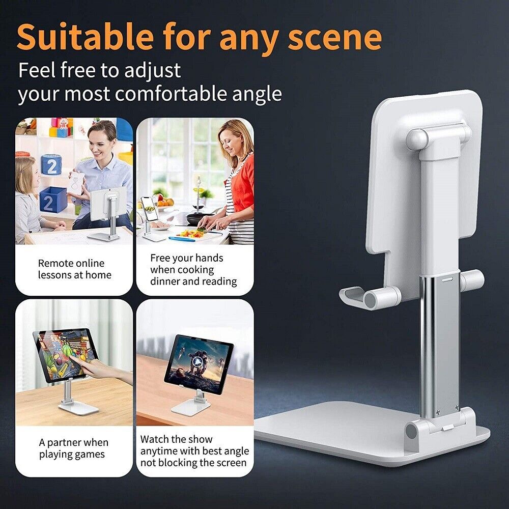 Cell Phone Stand Desktop Holder Tablet Stand Mount Mobile Phone Desktop Tablet Holder Table Cell Foldable Extend Support Desk Mobile Phone Holder Stand - BuzzMart
