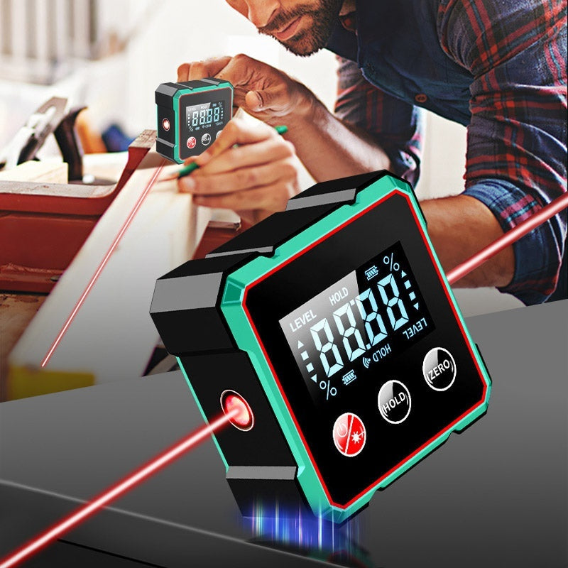 Magnetic Digital Angle Finder With Electronic Laser Gauge Protractor Inclinometer Level Magnets Level Ruler Angle Slope - BuzzMart