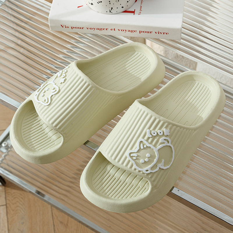Cute Cat Slippers Summer Women Home Shoes Bath Thick Platform Non-Slip Slides Indoor Outdoor - BuzzMart
