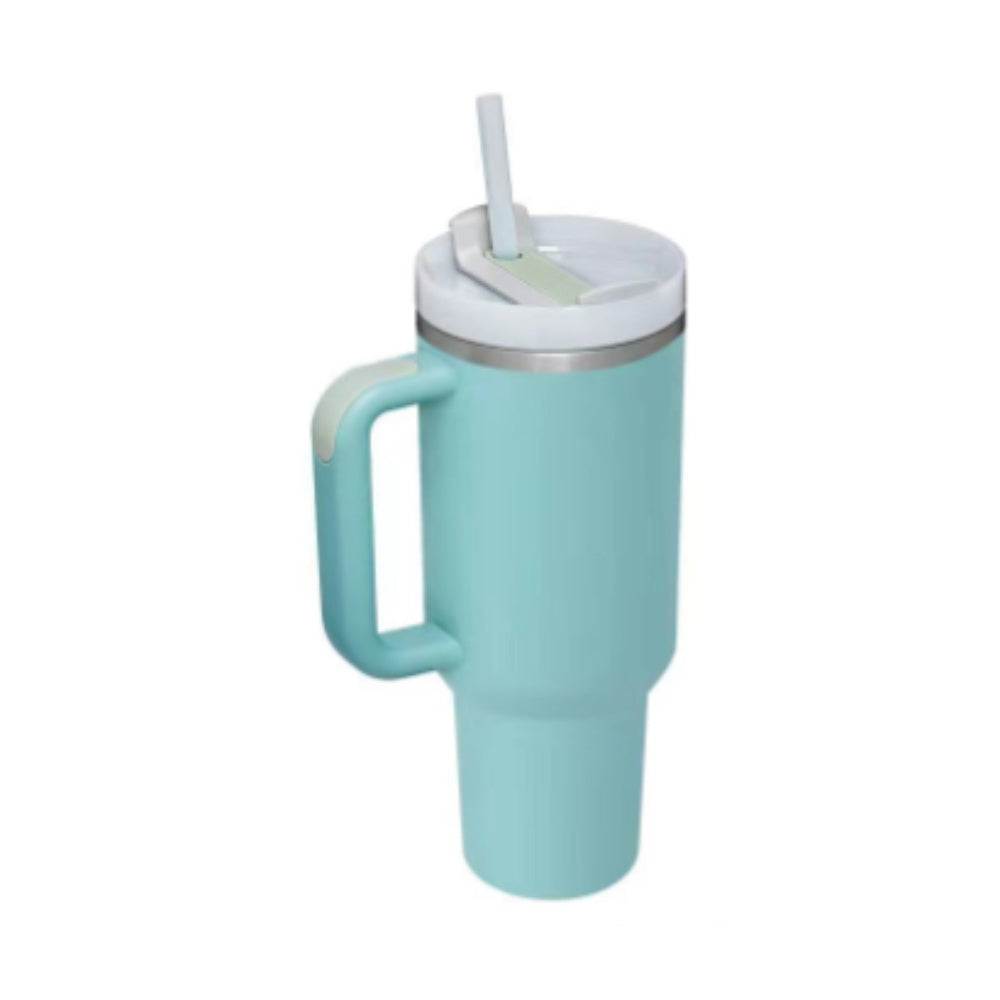 40 Oz Tumbler With Handle Straw Insulated, Stainless Steel Spill Proof Vacuum Coffee Cup Tumbler With Lid Tapered Mug Gifts For Valentine Lover Suitable For Car Gym Office Travel - BuzzMart