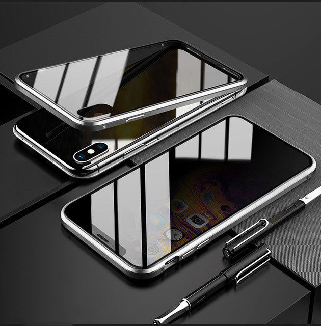 Phone Case Anti-peep Magnetic Protective Shell Magnetic Privacy Glass Case For Phone - BuzzMart