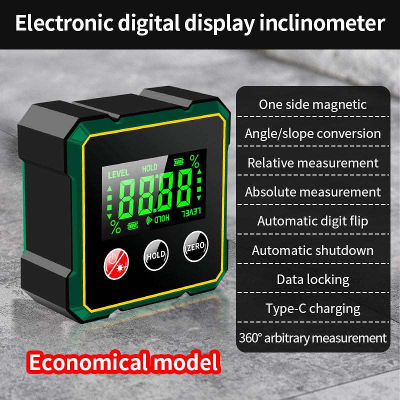 Magnetic Digital Angle Finder With Electronic Laser Gauge Protractor Inclinometer Level Magnets Level Ruler Angle Slope - BuzzMart