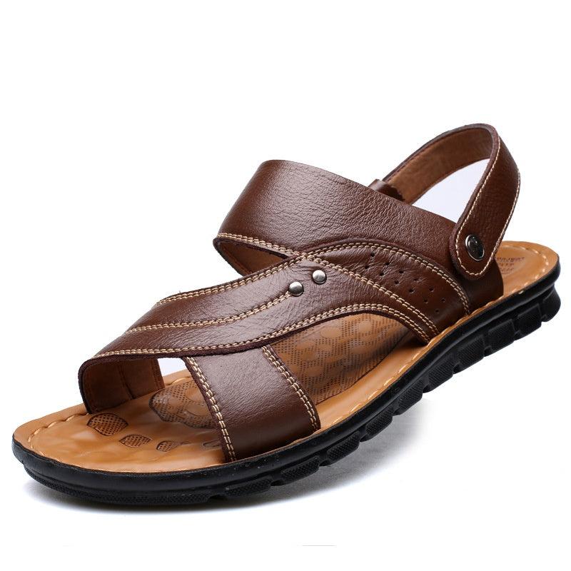 Men Sandals Summer Beach Shoes Adjustable Back Strap Design Slippers Slides - BuzzMart