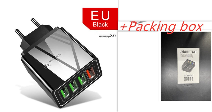 Illuminated 4USB Mobile Phone Charger 3A Charging Head - BuzzMart