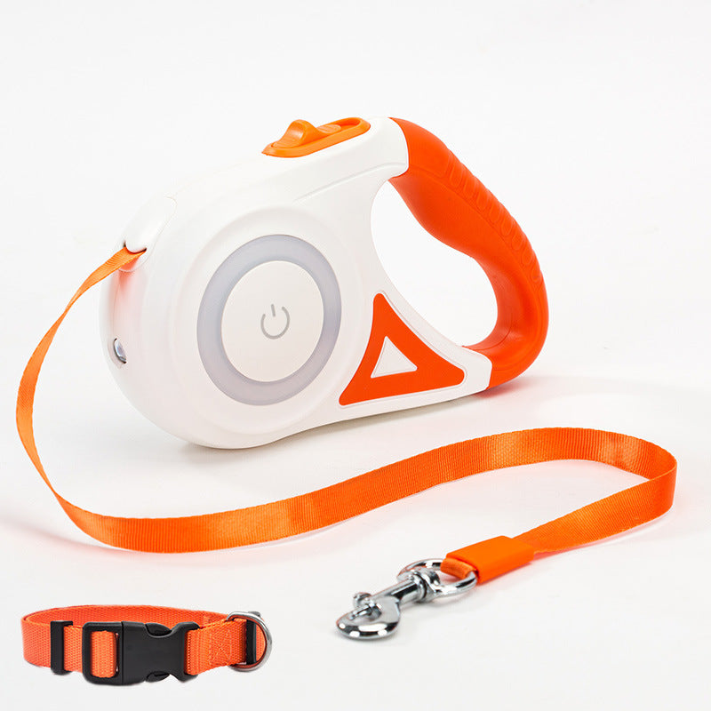 Retractable Dog Leash with Collar – Automatic Pet Traction Rope for Small & Medium Dogs and Cats - BuzzMart