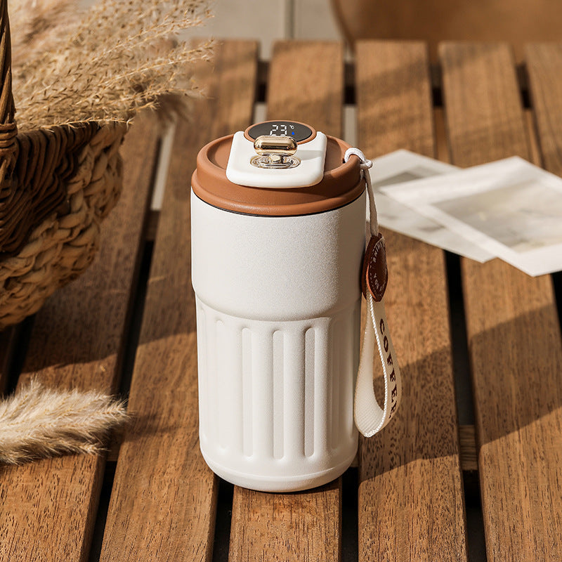 Smart Digital Thermal Bottle Portable Coffee Mug Stainless Steel Water Bottle In-Car Insulated Cup Keep Cold Vacuum Flasks 450ml - BuzzMart