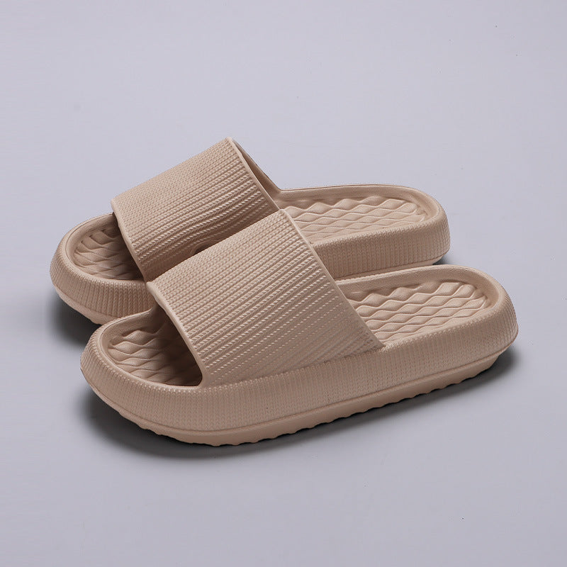 Summer EVA Slippers Solid Color Rhombus Stripe Anti-slip Slippers New Women's Home Shoes - BuzzMart