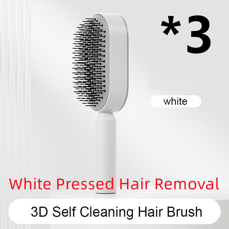 Self Cleaning Hair Brush For Women One-key Cleaning Hair Loss Airbag Massage Scalp Comb Anti-Static Hairbrush - BuzzMart