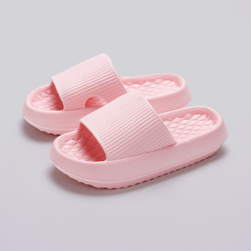 Summer EVA Slippers Solid Color Rhombus Stripe Anti-slip Slippers New Women's Home Shoes - BuzzMart