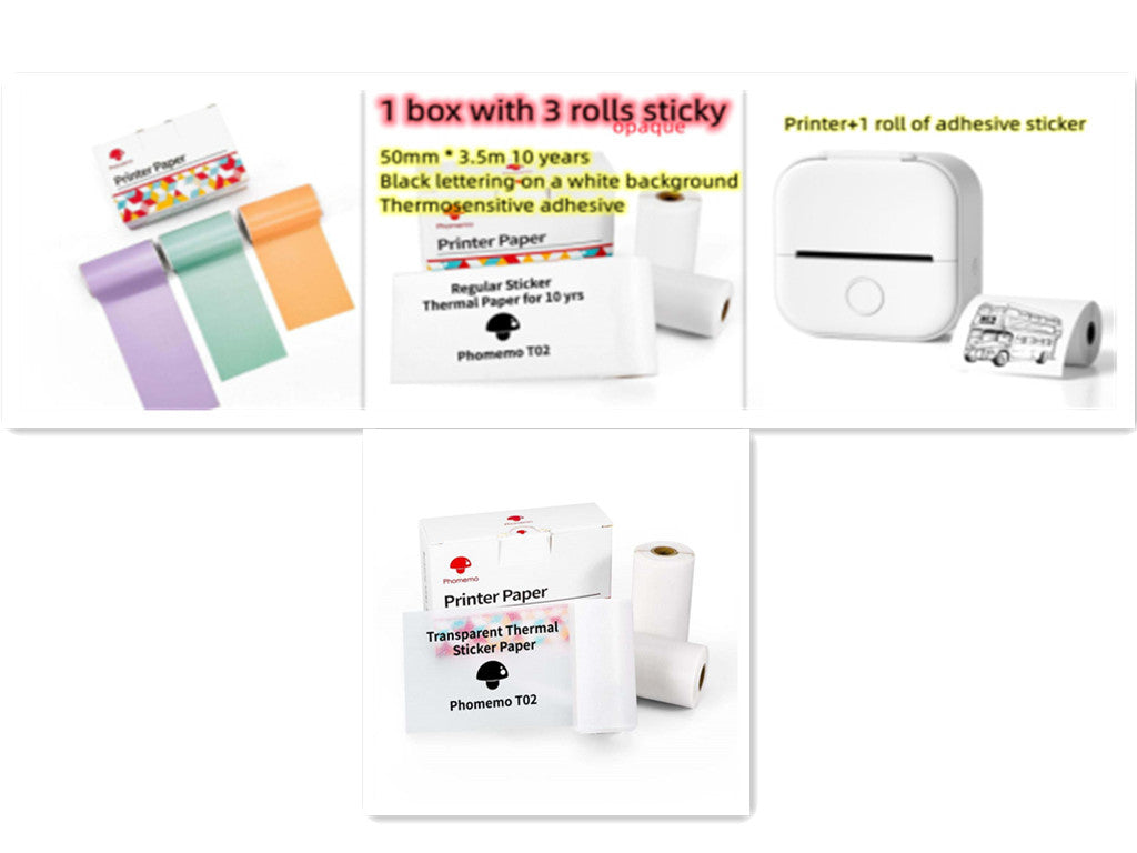 Portable Mini Thermal Label Printer Home Photo Printer Student Wrong Question Printer Bluetooth-compatible Mini Label Printer Price Tag - BuzzMart