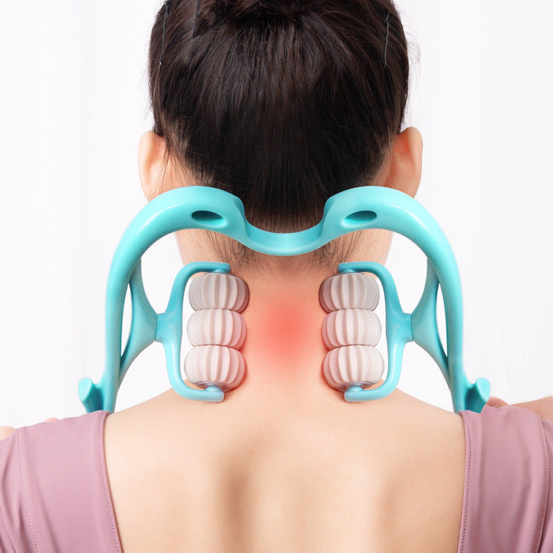 Multifunctional Manual Six-wheel Neck Massager Massage Relieve Roller Massage Tool - BuzzMart