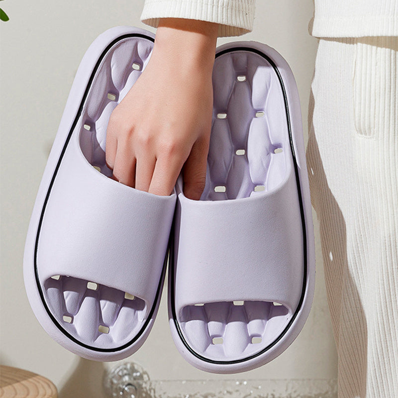 Non-slip Design Bathroom Slippers Home Summer Thick Sole Floor Bedroom House Shoes For Women Men - BuzzMart
