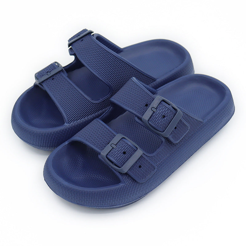 Platform Slippers Women's Summer Buckle Home Shoes Fashion Outdoor Wear Soft Bottom Sandals - BuzzMart