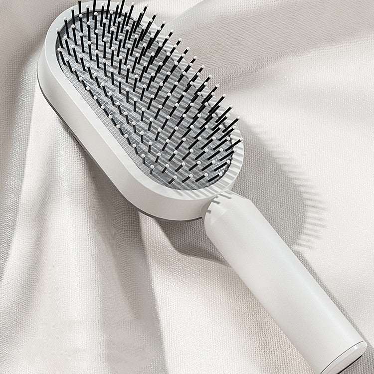 Self Cleaning Hair Brush For Women One-key Cleaning Hair Loss Airbag Massage Scalp Comb Anti-Static Hairbrush - BuzzMart