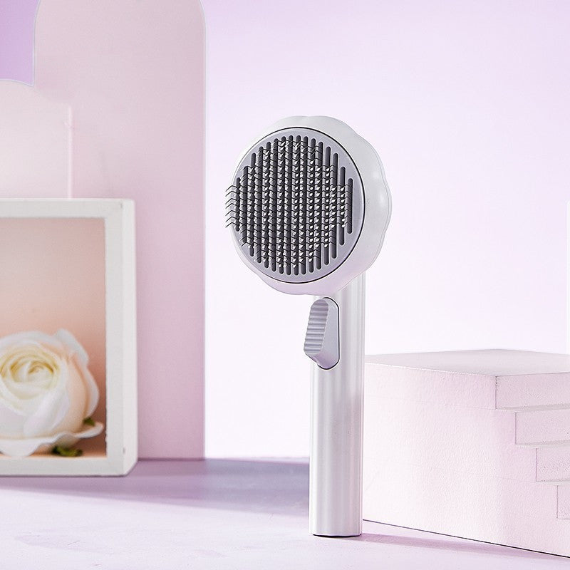 New Pet Cat Brush Hot Selling Hand-held Steel Wire Self-cleaning Comb Looper For Hair Removal - BuzzMart