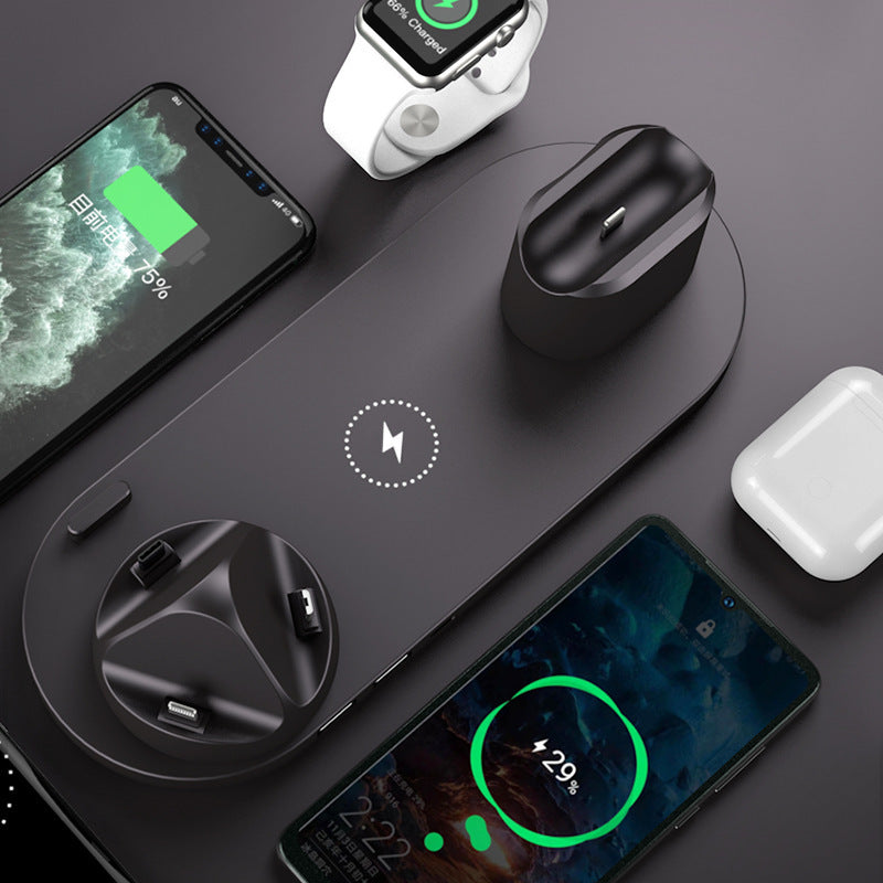 Wireless Charger For IPhone Fast Charger For Phone Fast Charging Pad For Phone Watch 6 In 1 Charging Dock Station - BuzzMart