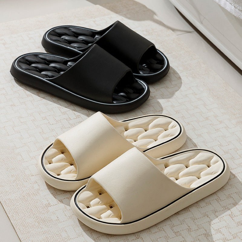 Non-slip Design Bathroom Slippers Home Summer Thick Sole Floor Bedroom House Shoes For Women Men - BuzzMart