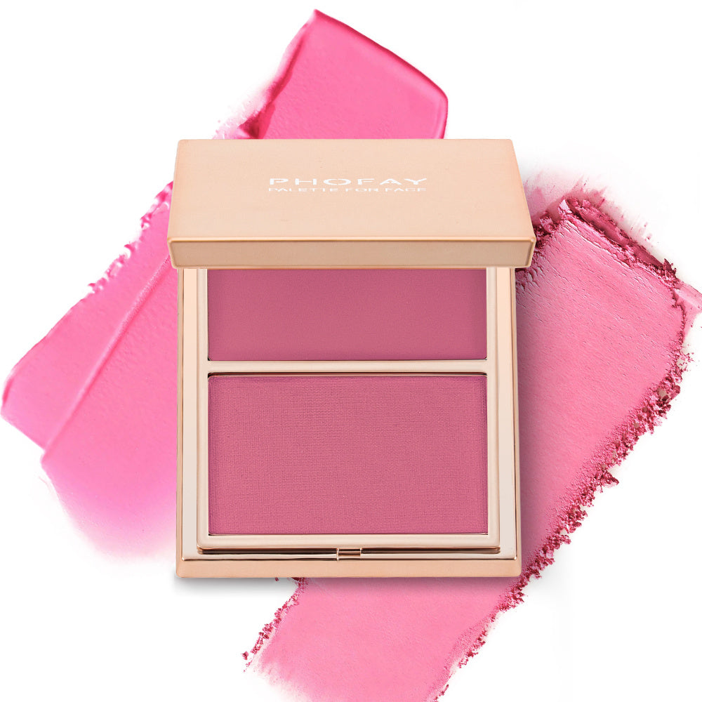 PHOFAY Double-Take Cream & Powder Blush Duo - BuzzMart