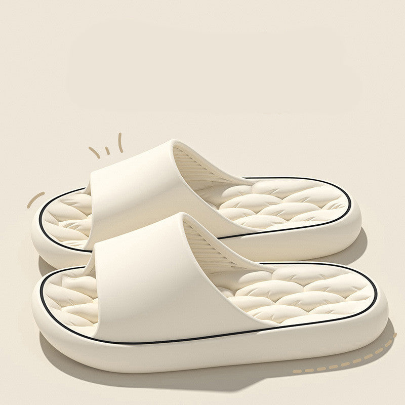 Non-slip Design Bathroom Slippers Home Summer Thick Sole Floor Bedroom House Shoes For Women Men - BuzzMart
