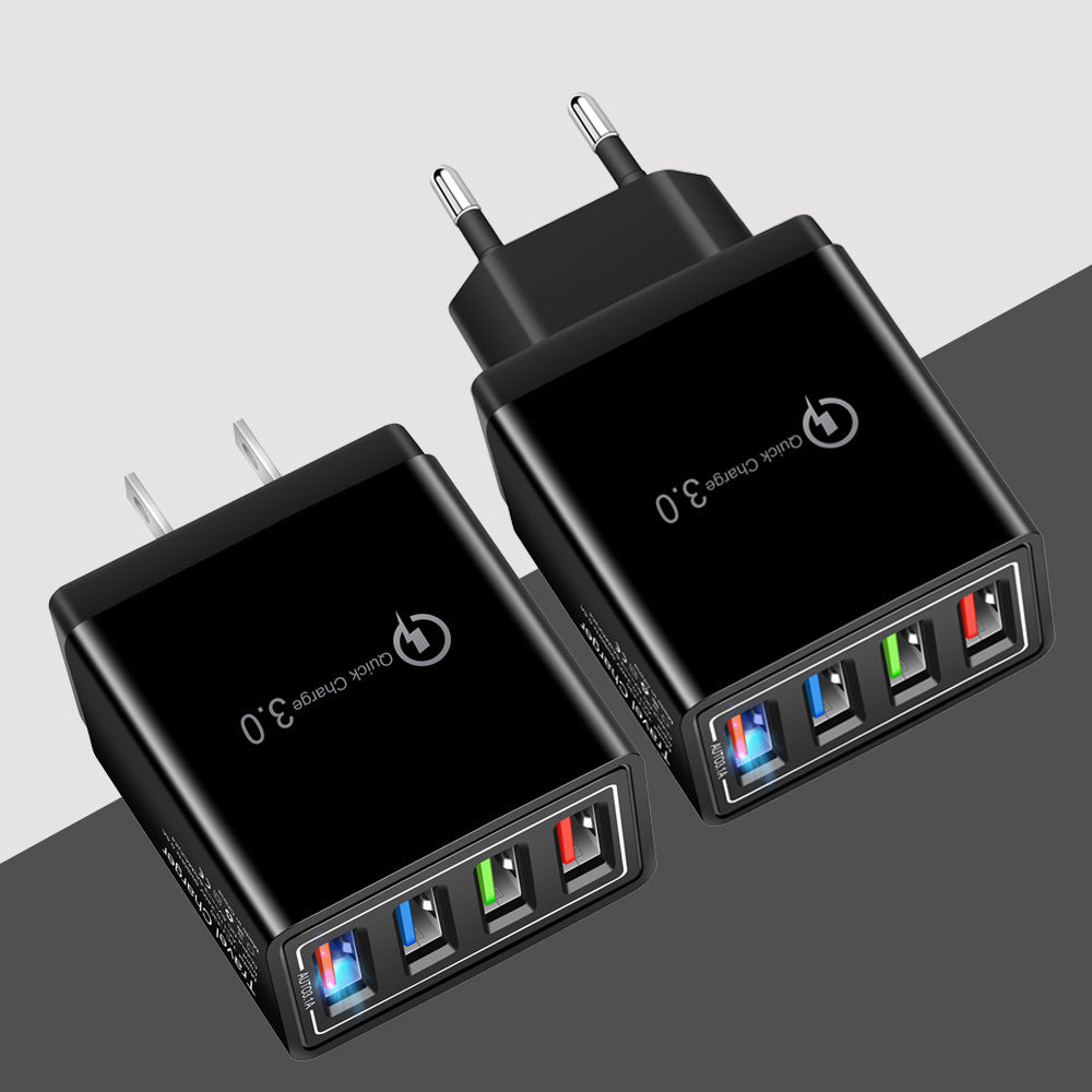 USB Charger Quick Charge 3.0 4 Phone Adapter For Tablet Portable Wall Mobile Charger Fast Charger - BuzzMart