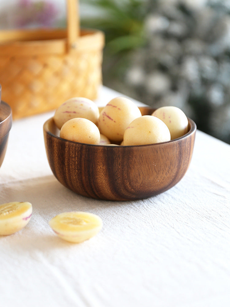 Kitchen Natural Wooden Bowl Household Fruit Bowl Salad Bowl For Home Restaurant Food Container Wooden Utensils Note The Size Hot - BuzzMart