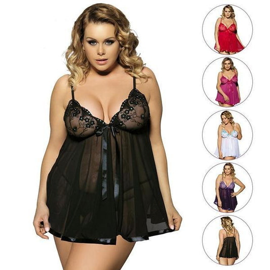 Women Sexy Lingerie Big Code 6XL  Sleepwear Sleepdress - BuzzMart