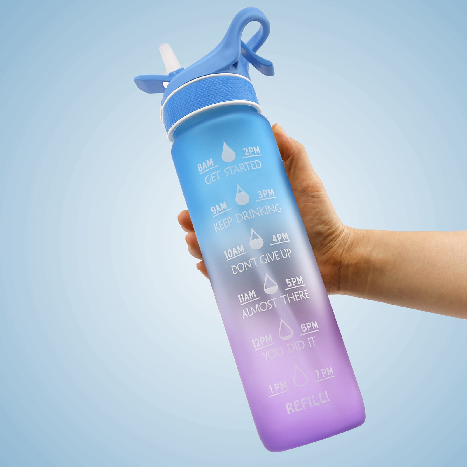 Water Bottle Scrub Bounce Cover Straw Space Cup Sports Water Bottle - BuzzMart