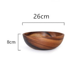 Kitchen Natural Wooden Bowl Household Fruit Bowl Salad Bowl For Home Restaurant Food Container Wooden Utensils Note The Size Hot - BuzzMart