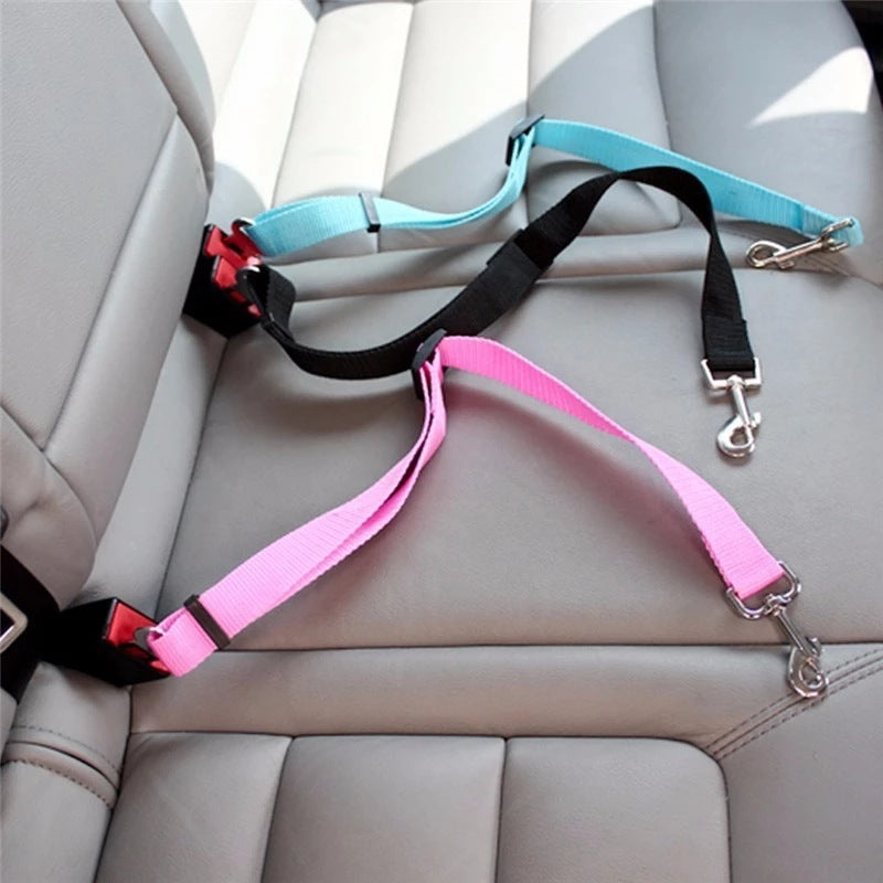 Adjustable Pet Cat Dog Car Seat Belt Pet Seat Vehicle Dog Harness Lead Clip Safety Lever Traction Dog Collars Dogs Accessoires Pets Products - BuzzMart