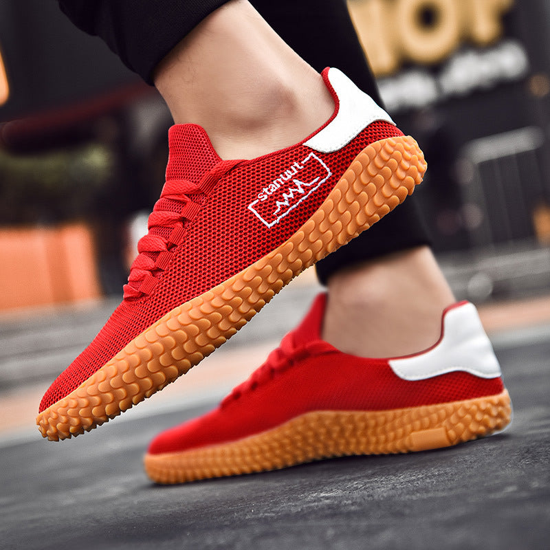 Spring and Summer Flying Woven Casual Shoes Large Men's Shoes Beathable Korean Forrest Gump Sneakers - BuzzMart