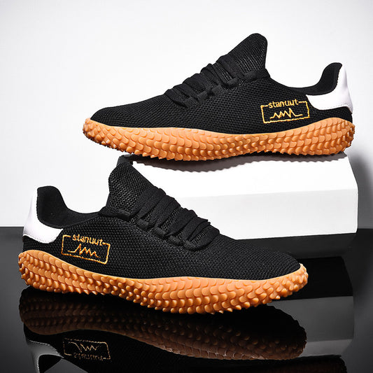 Spring and Summer Flying Woven Casual Shoes Large Men's Shoes Beathable Korean Forrest Gump Sneakers - BuzzMart